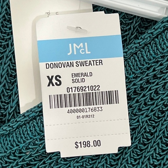 J Mclaughlin Donovan Sweater XS NWT $198 Green Knit Long Sleeve Havana Cotton - Picture 4 of 7
